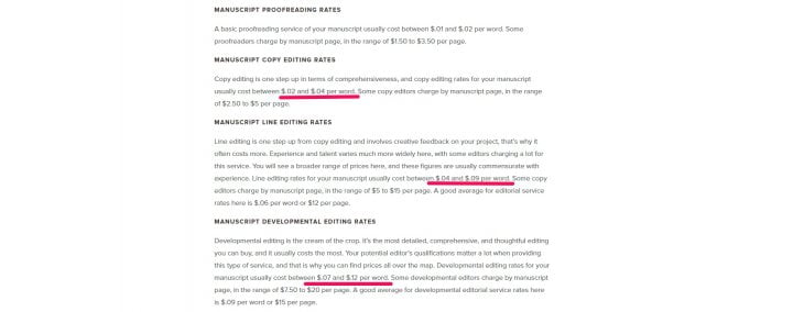 Copyediting Rates - Industry Standards and Examples