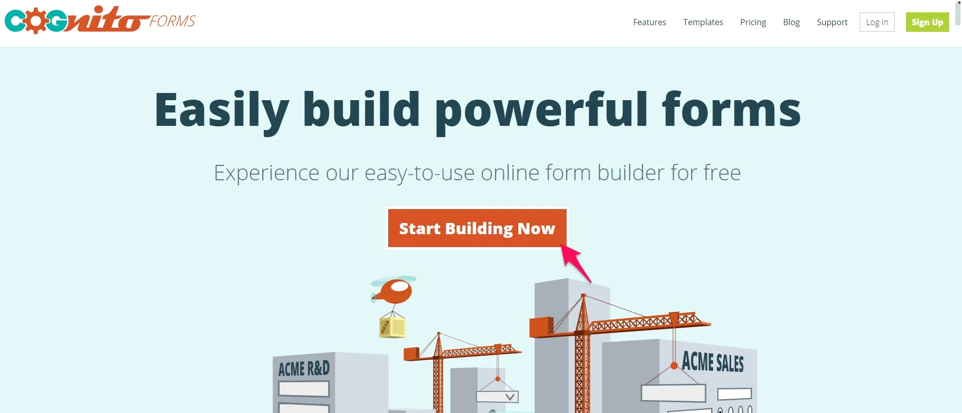 Cognito Forms home page