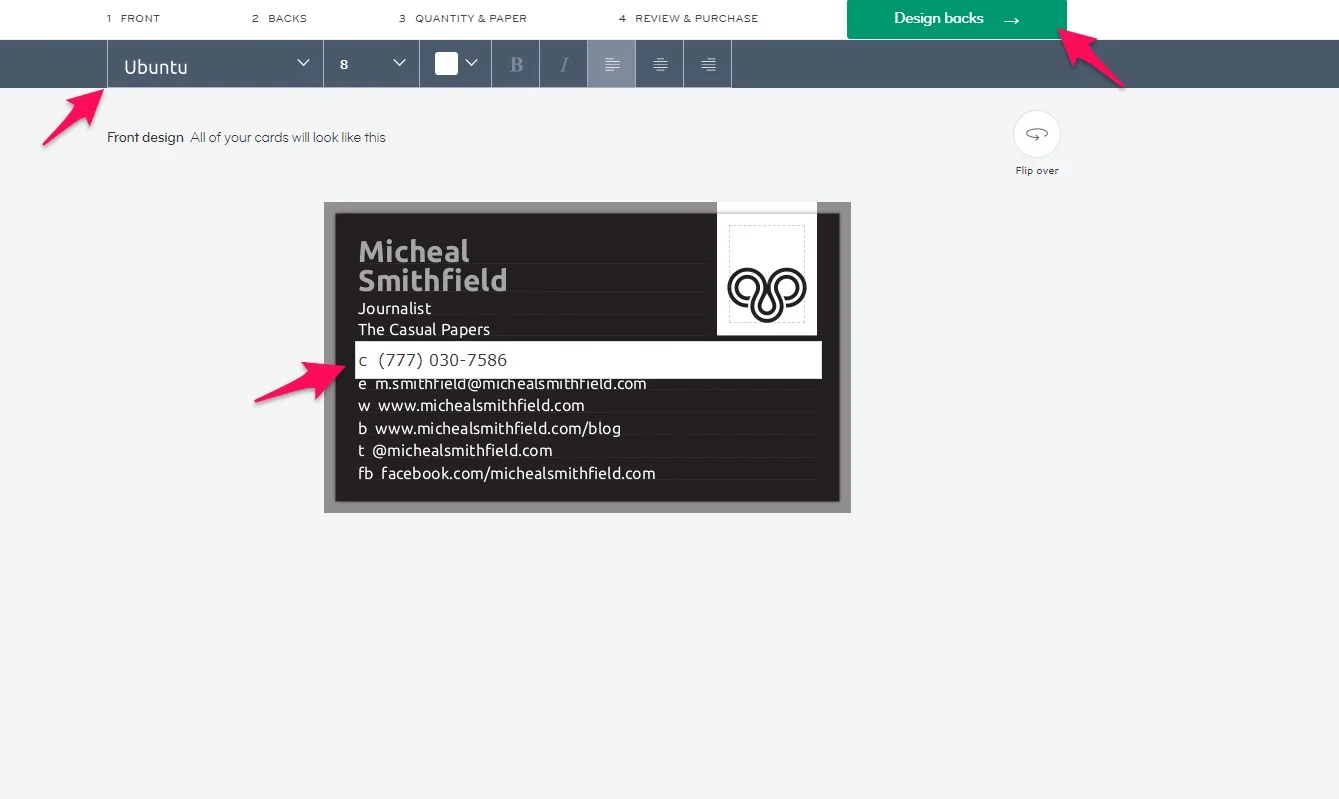 Customizing MOO cards