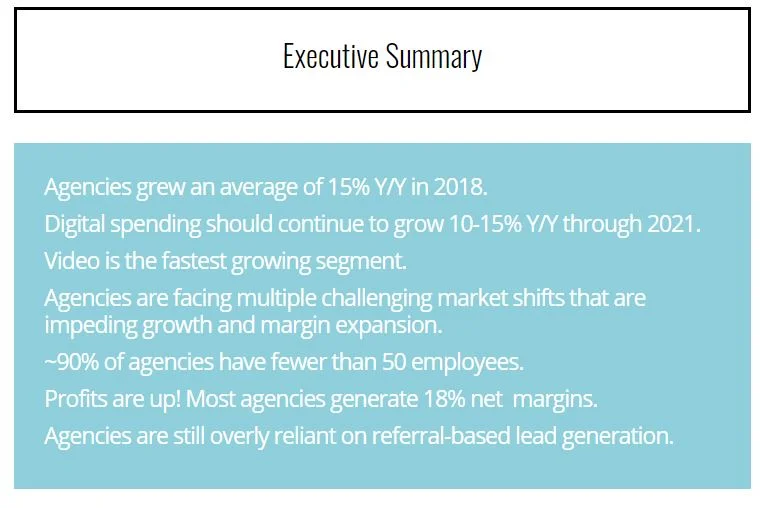 Executive summary of market report