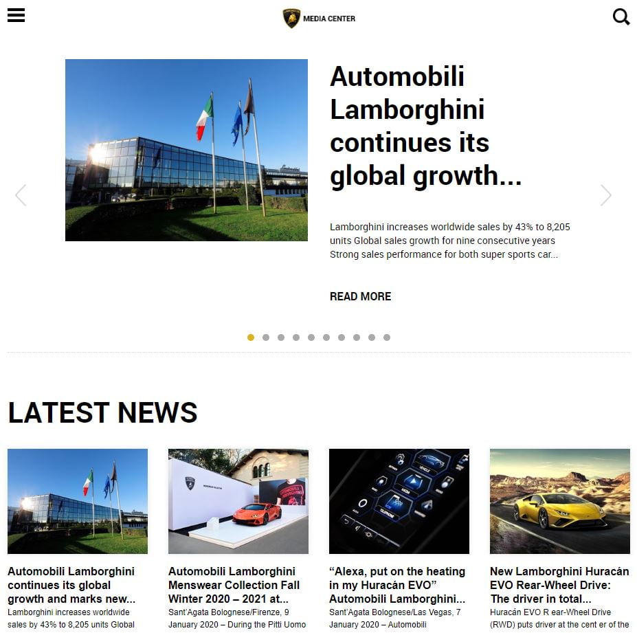 Lamborghini Media Center