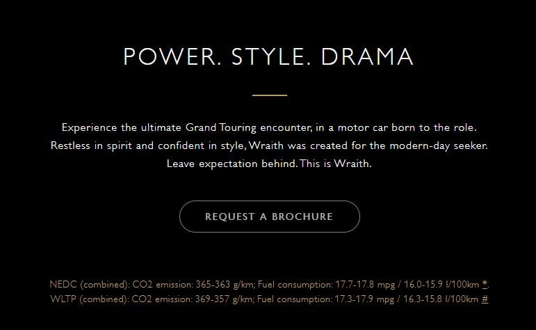 Request a brochure for a Wraith