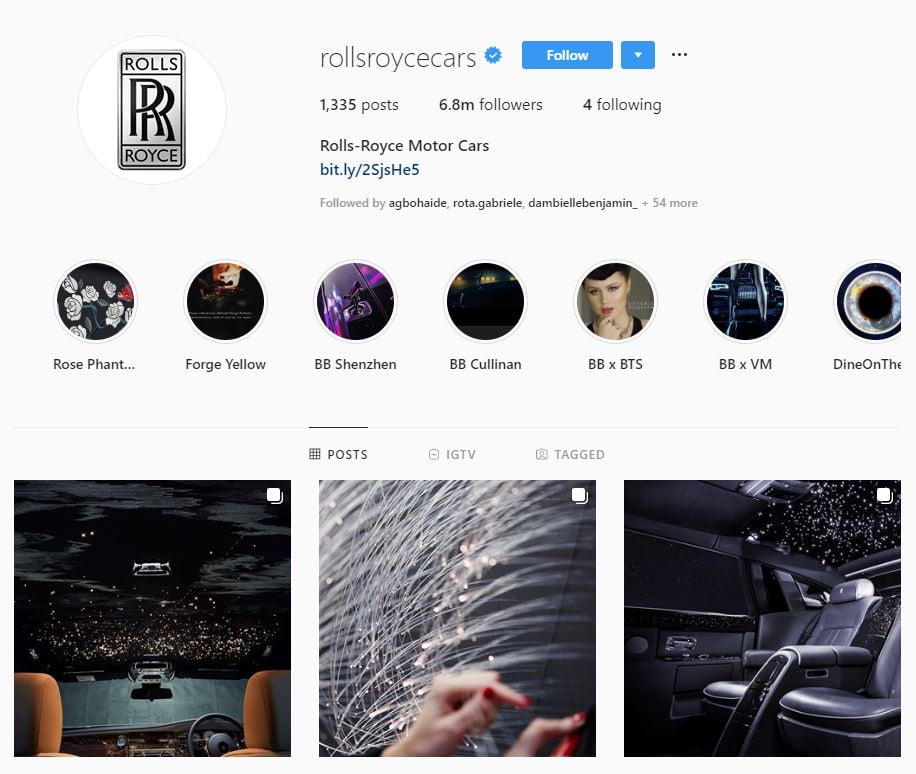 Rolls Royce instagram