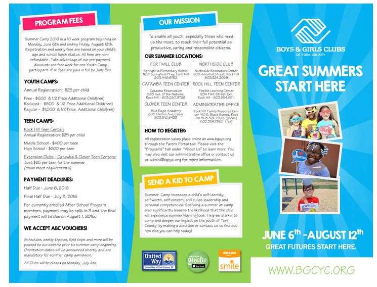 Summer camp brochure