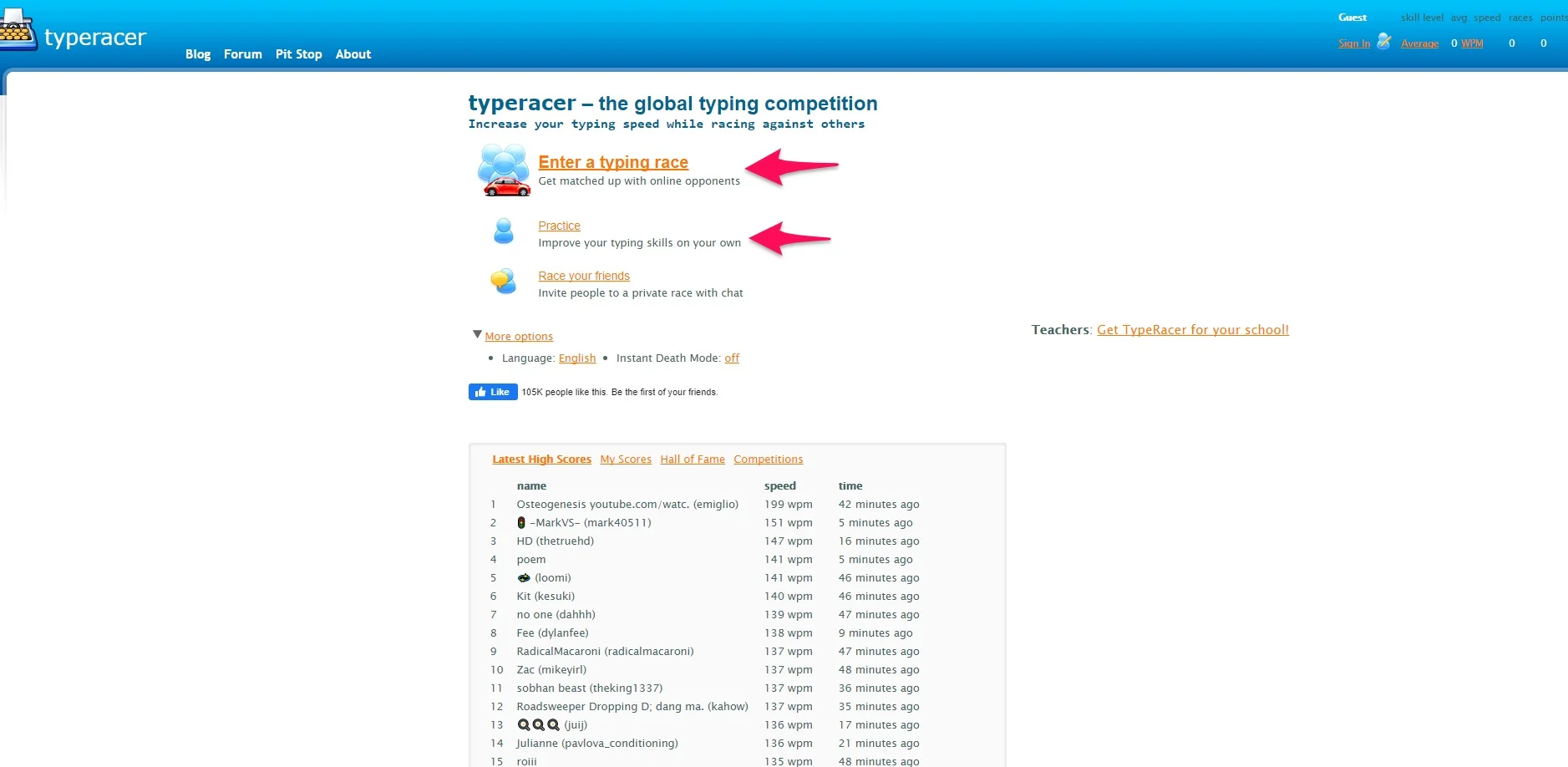 TypeRacer turns 5 years old and reaches 1 million users