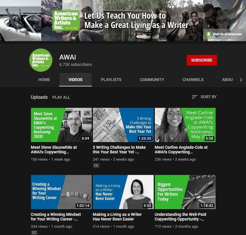 AWAI YouTube