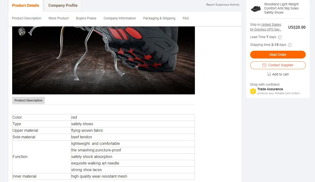 Alibaba product description