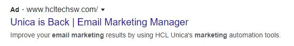 Example of benefit driven ad