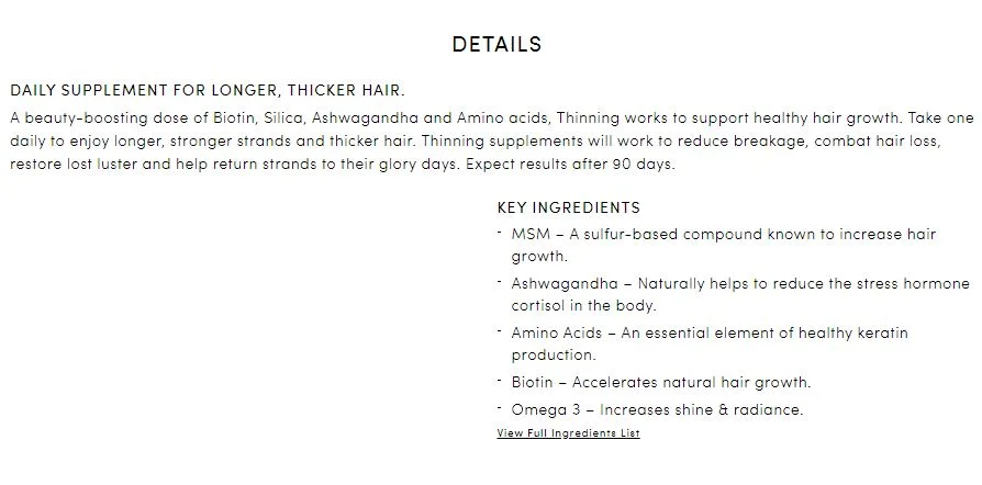 Hair loss product description