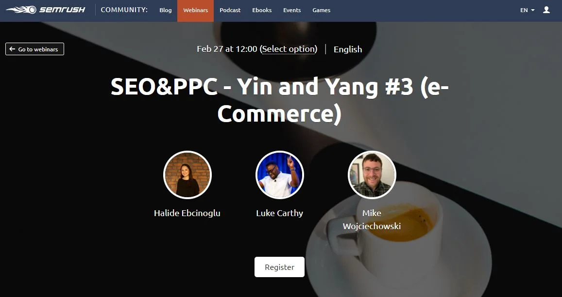 SEO webinar copy