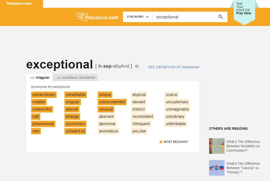 summarize thesaurus