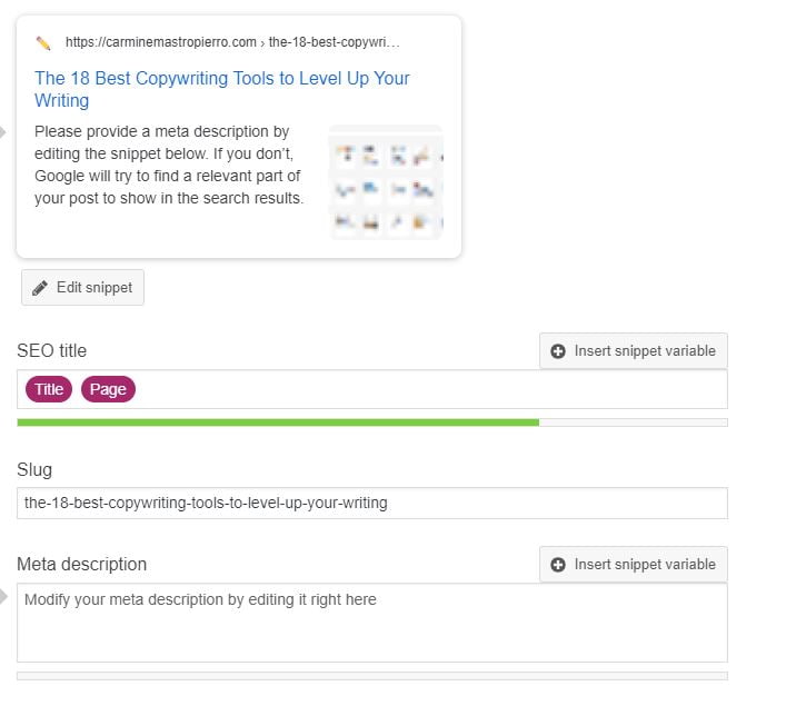 Yoast box