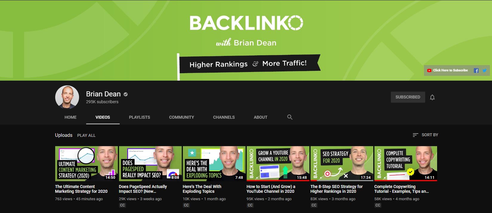 Backlinko YouTube