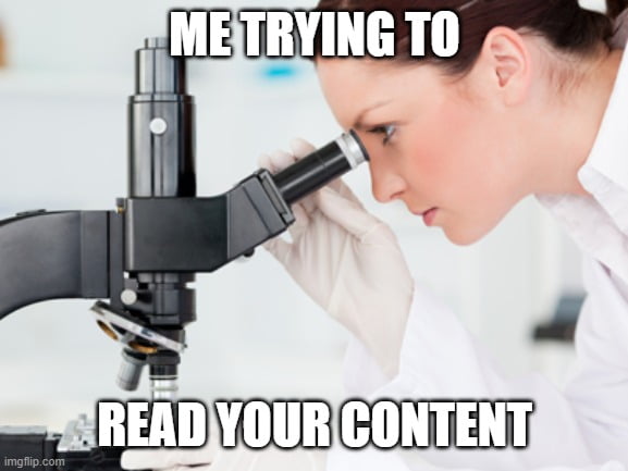 Content readability meme
