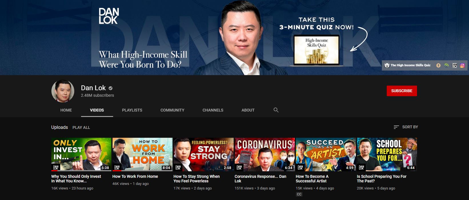 Dan Lok YouTube chnnale
