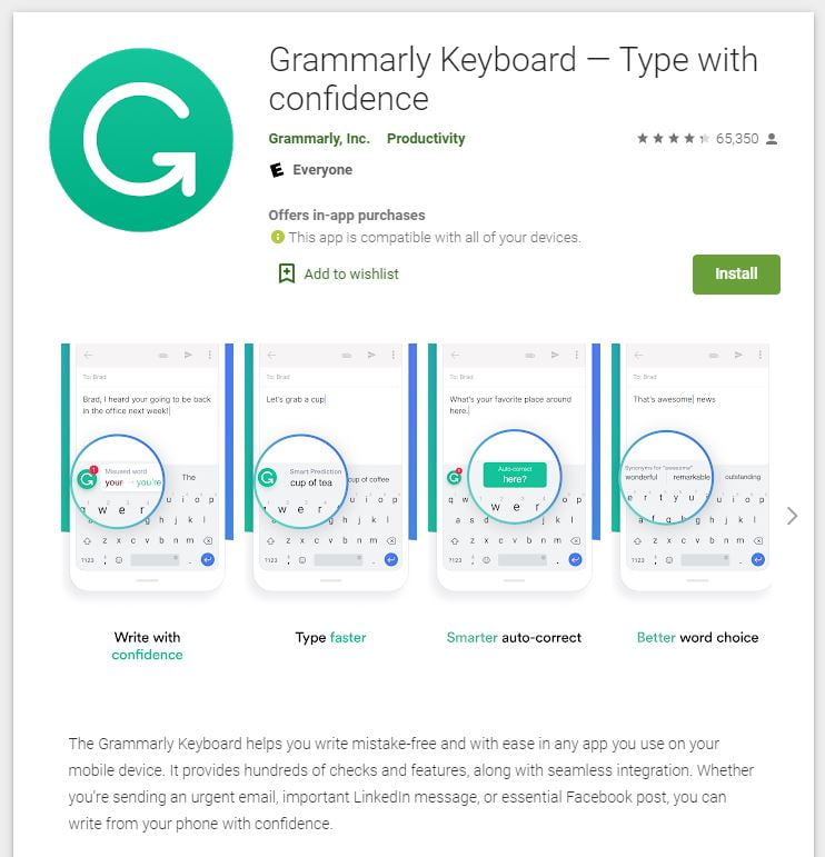 Grammarly keyboard