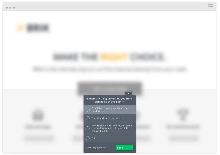 Hotjar feedback