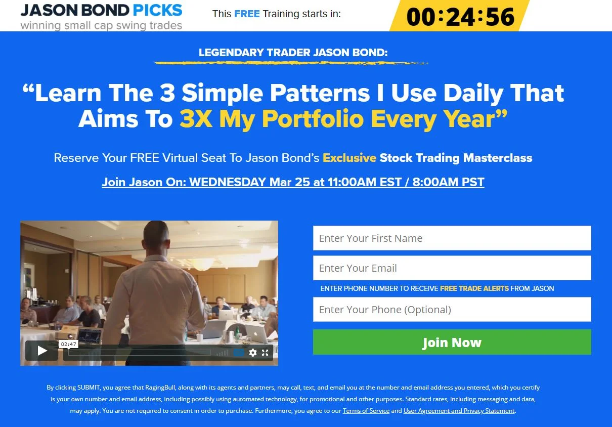 Jason Bond landing page