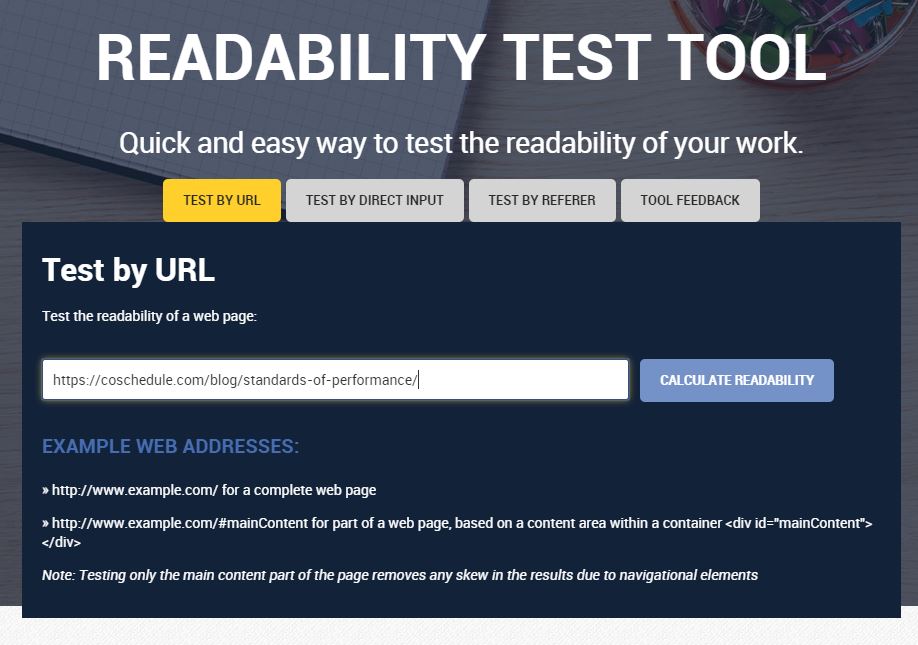 Readability test