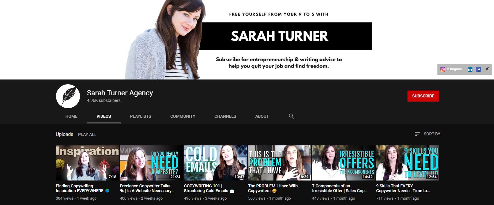 Sarah Turner YouTube