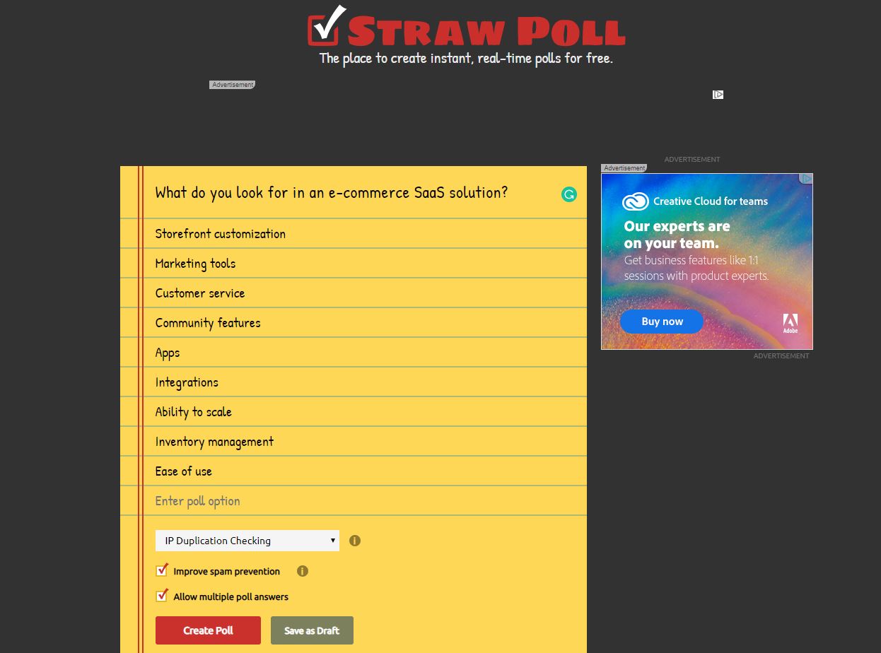 Straw Poll 1