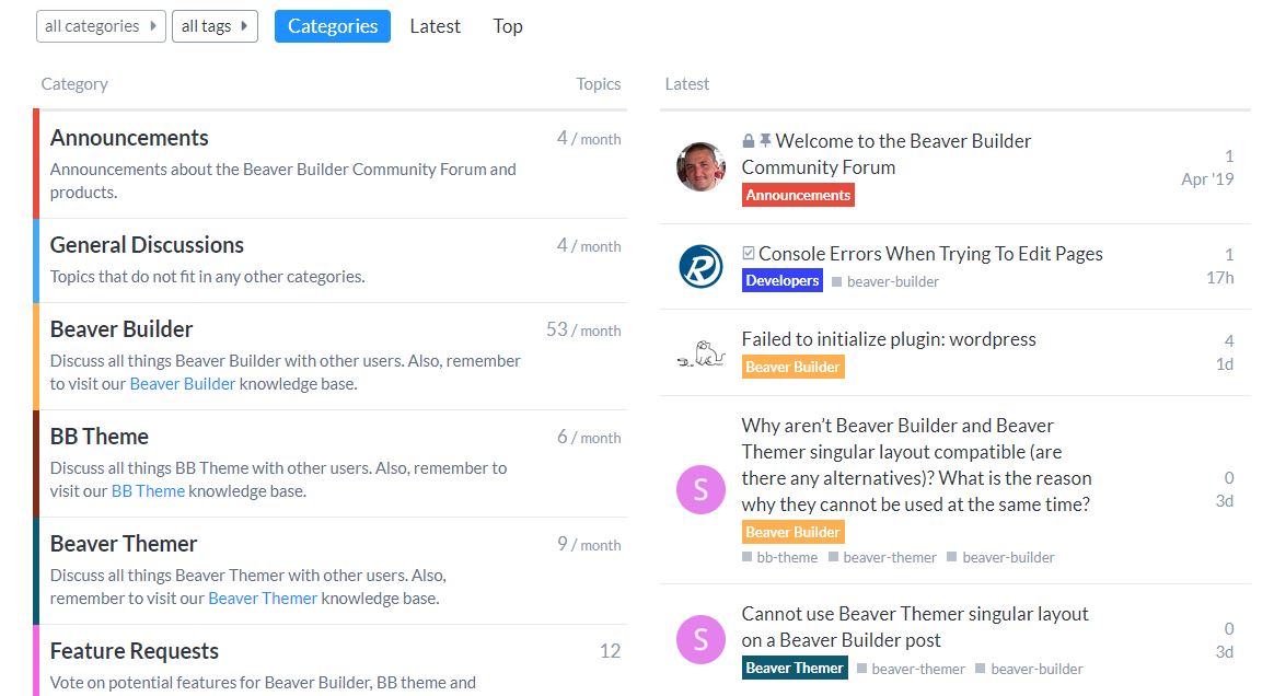 Beaver Builder forum
