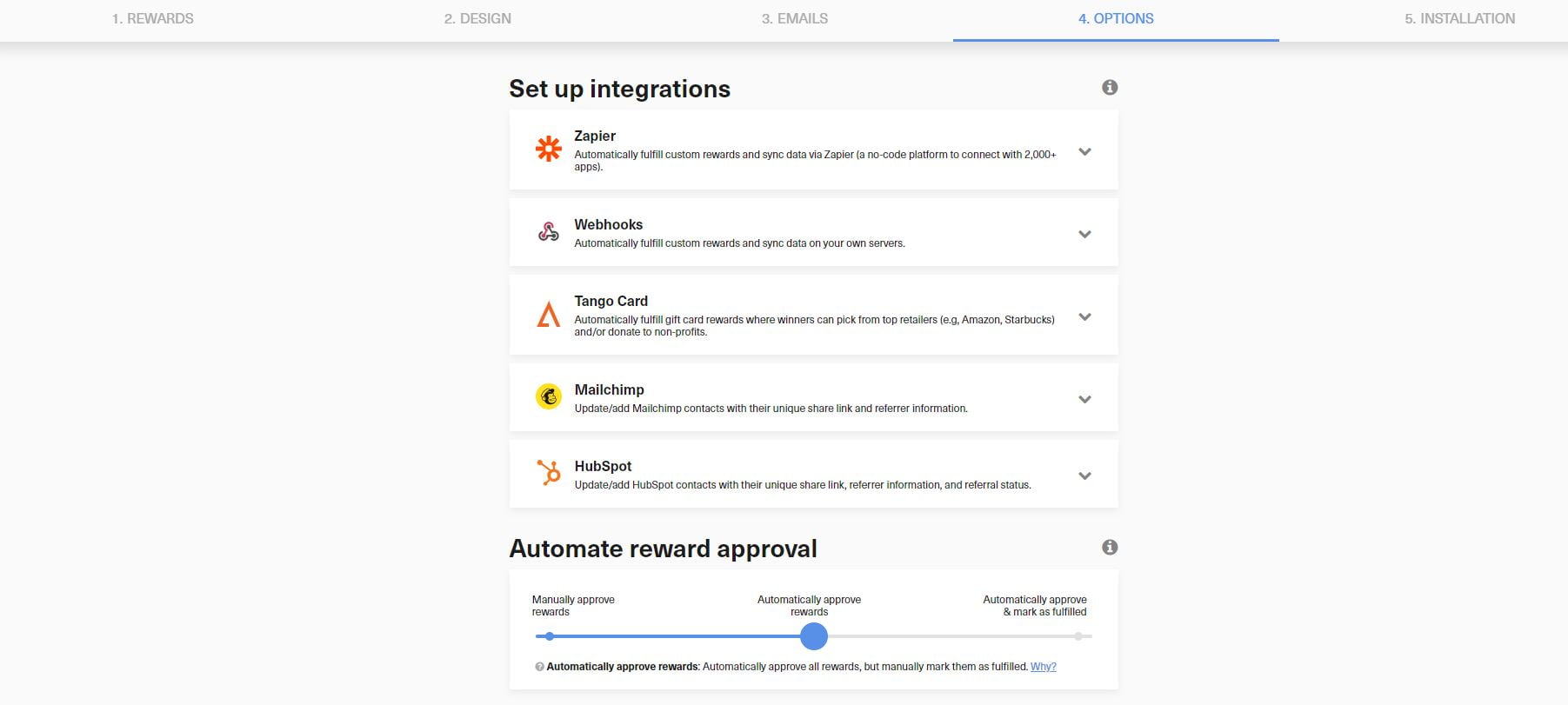 GrowSurf options