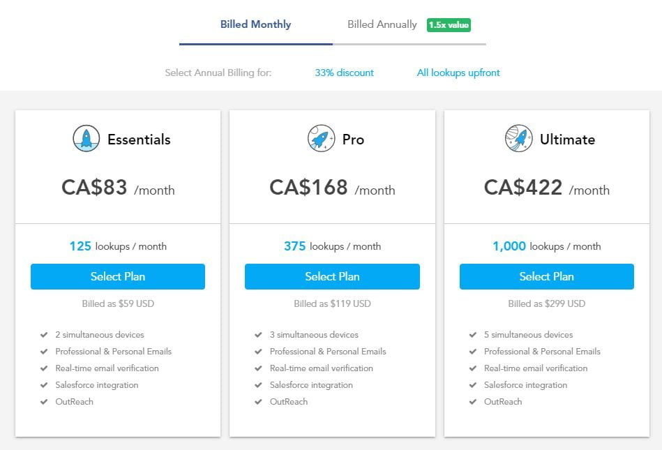 RocketReach pricing