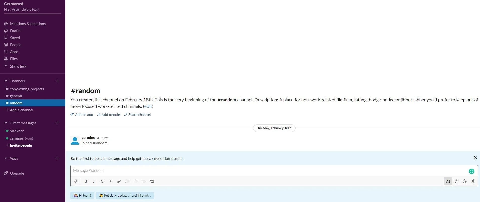 Slack example 1