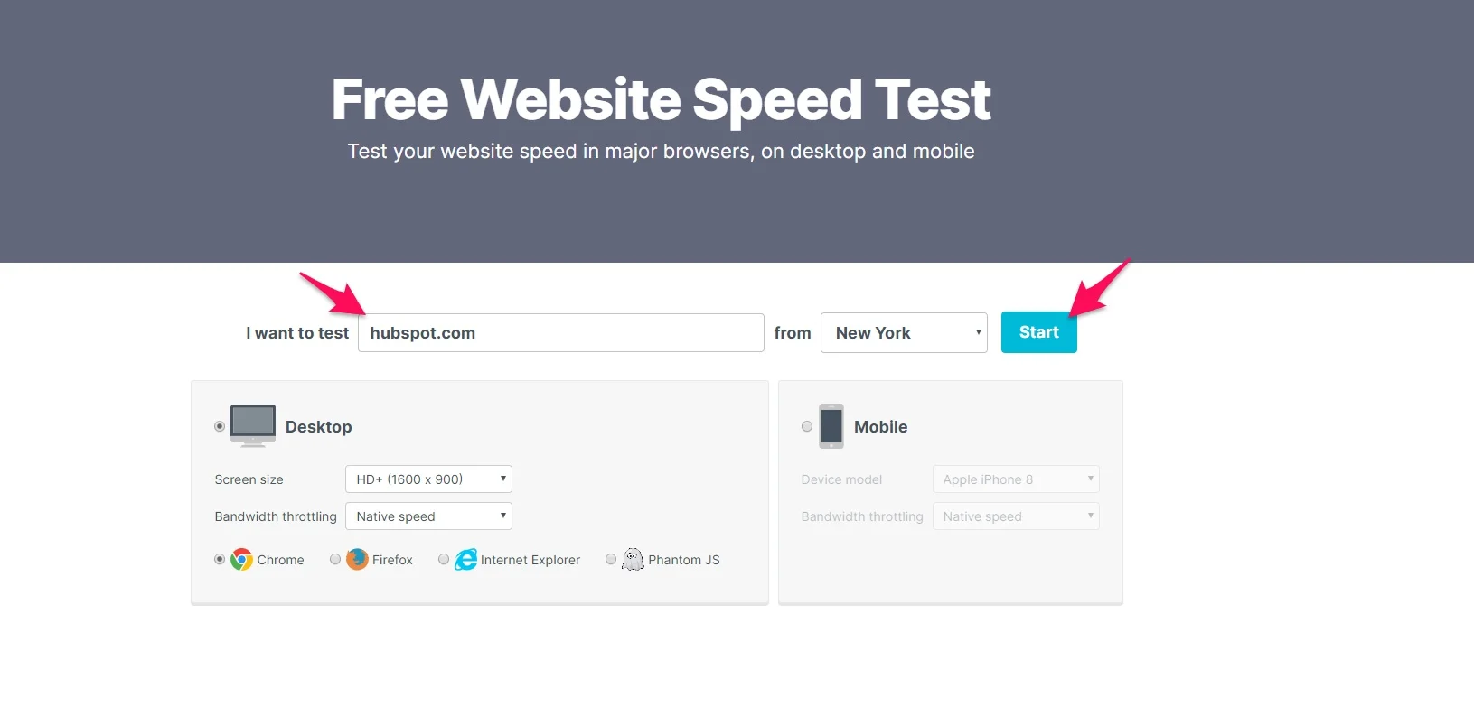 Uptrends speed test