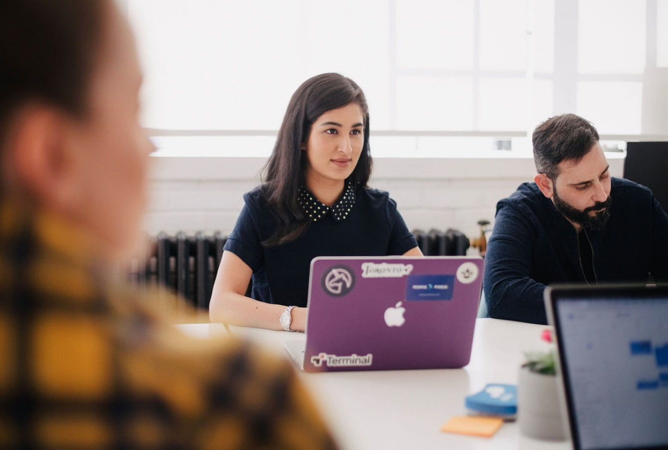 Woman working in a meeting