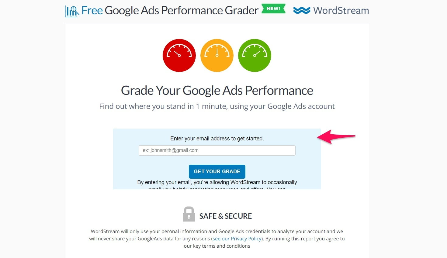 WordStream ad grader