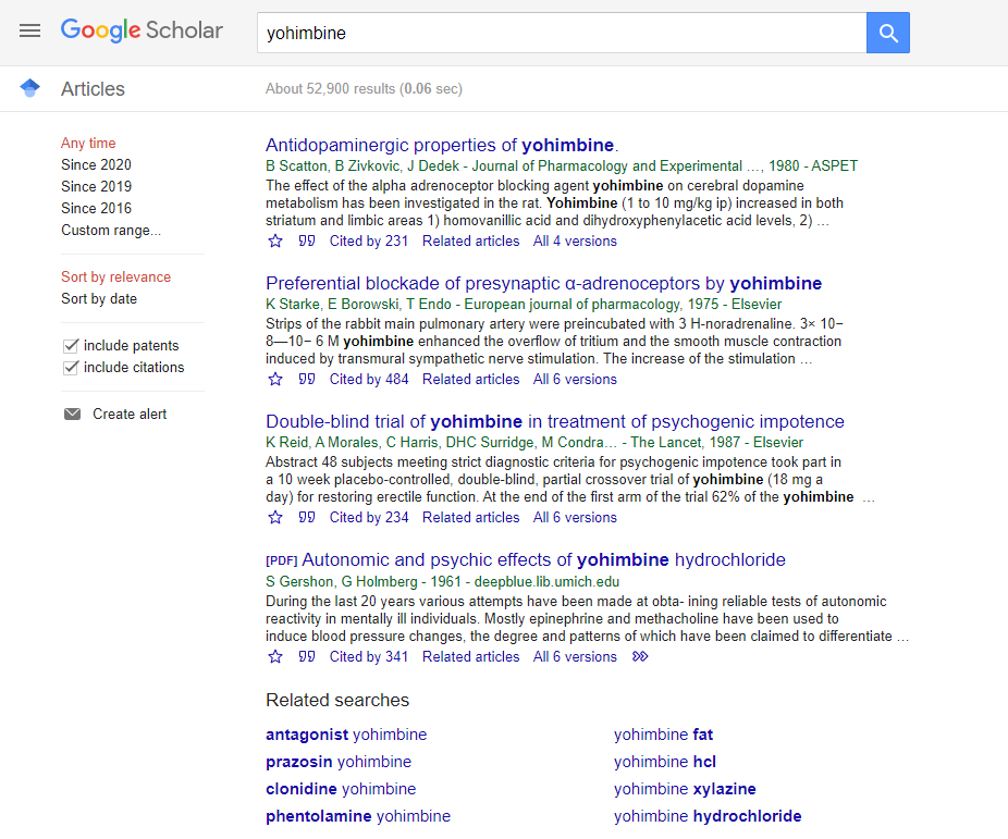 Google Scholar health search