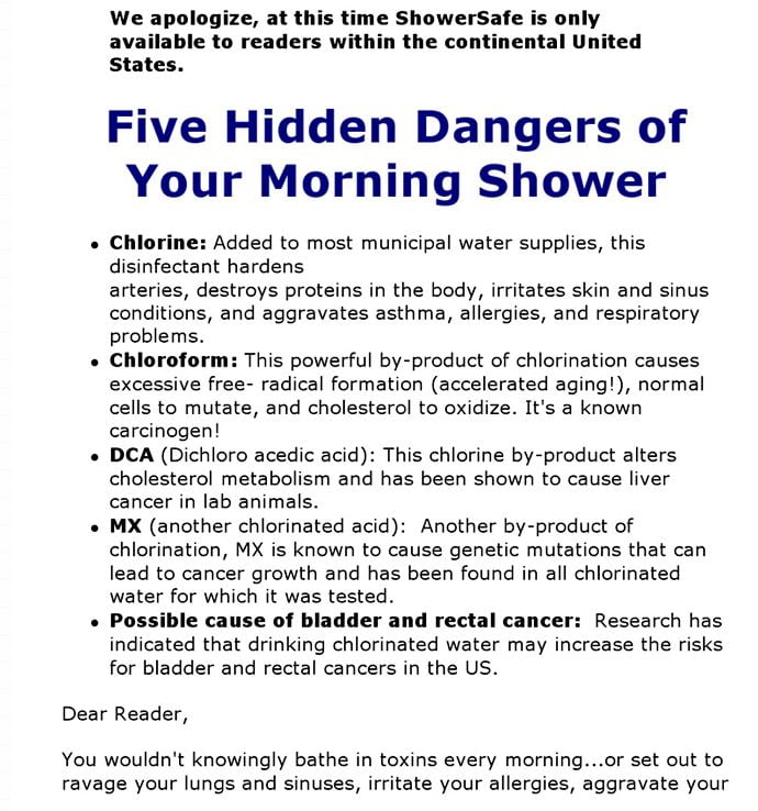 Morning shower sales letter