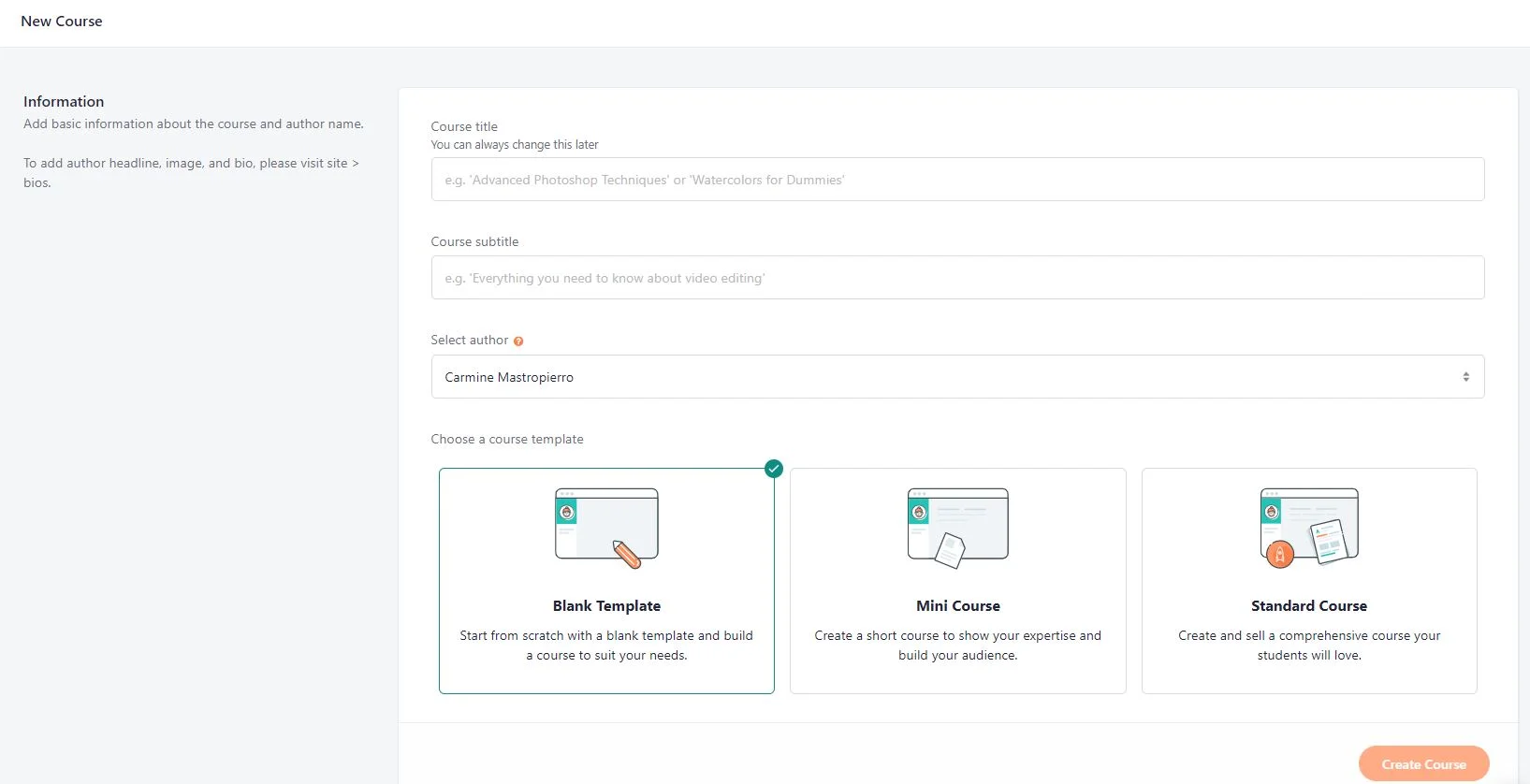 Teachable course settings