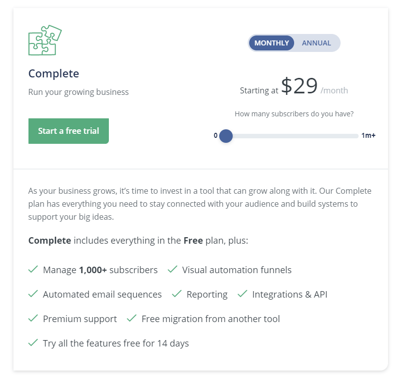 Complete plan ConvertKit 1