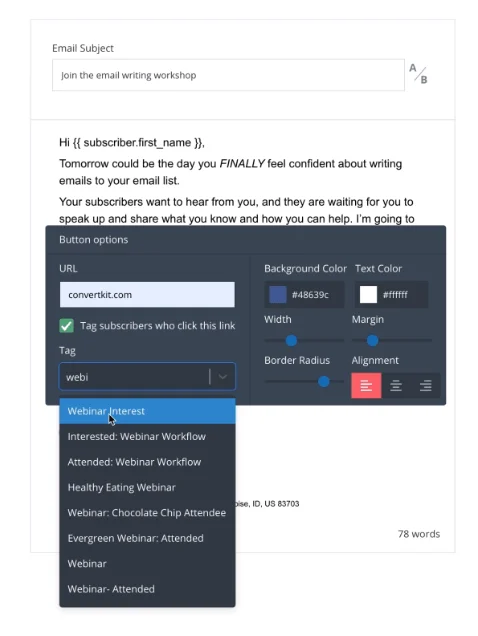 ConvertKit email