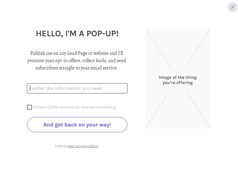 Leadpages popup