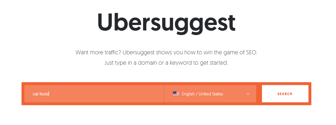 Ubersuggest searching