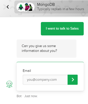 mongDB chatbot sales