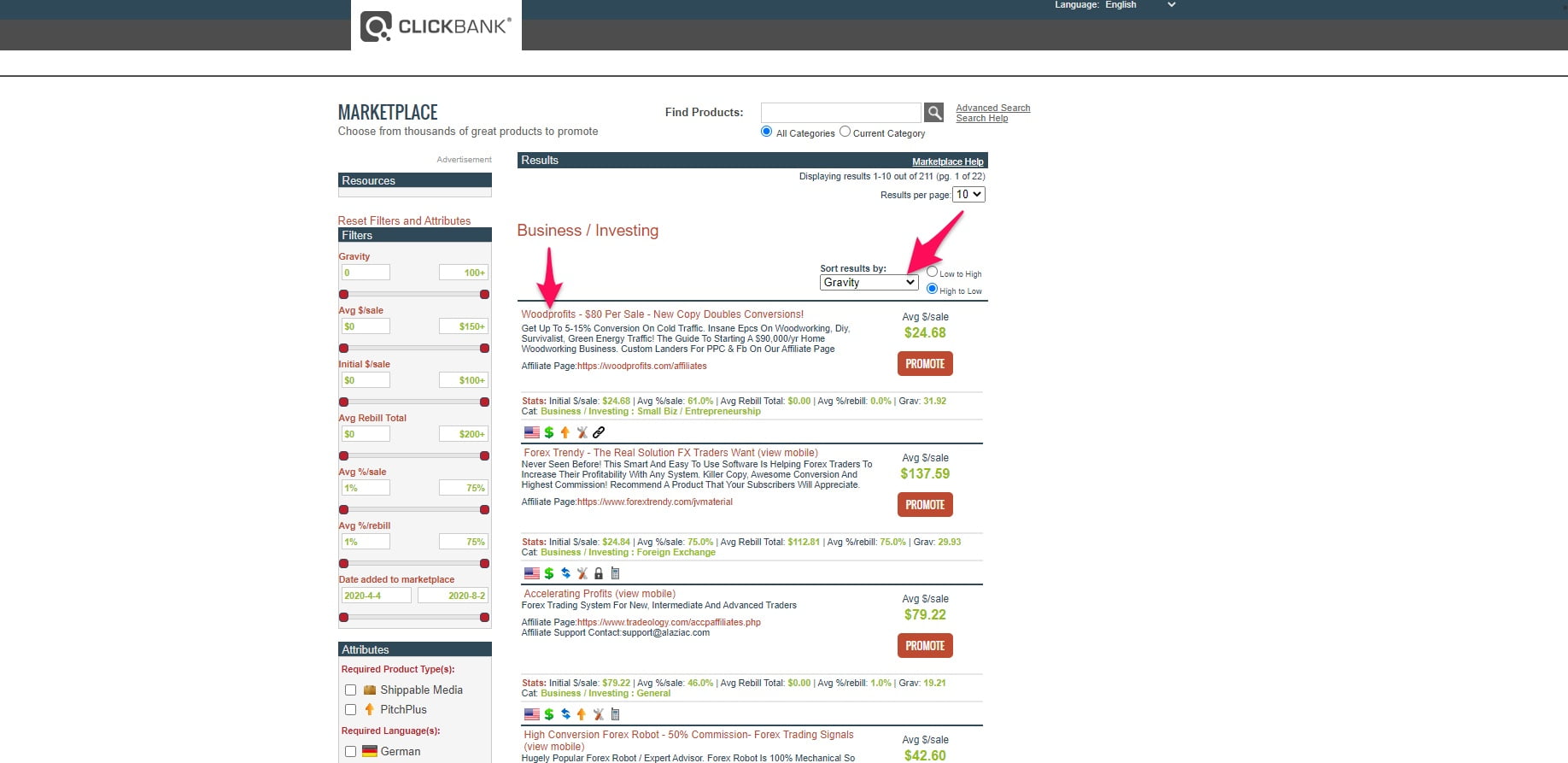 ClickBank market 1