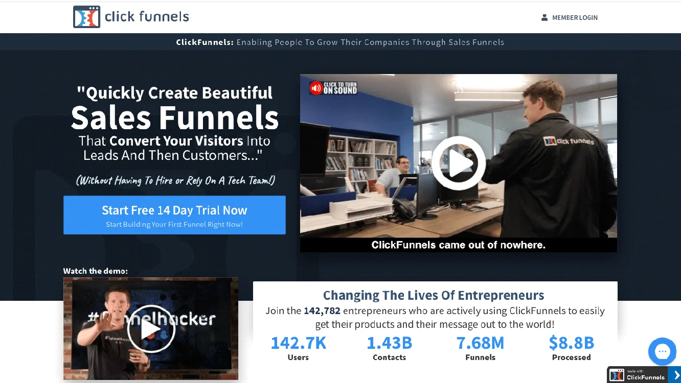 ClickFunnels 主页