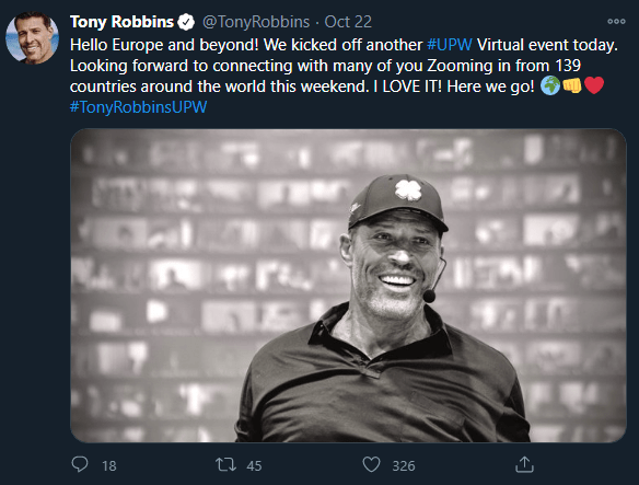 Tony Robbins tweet