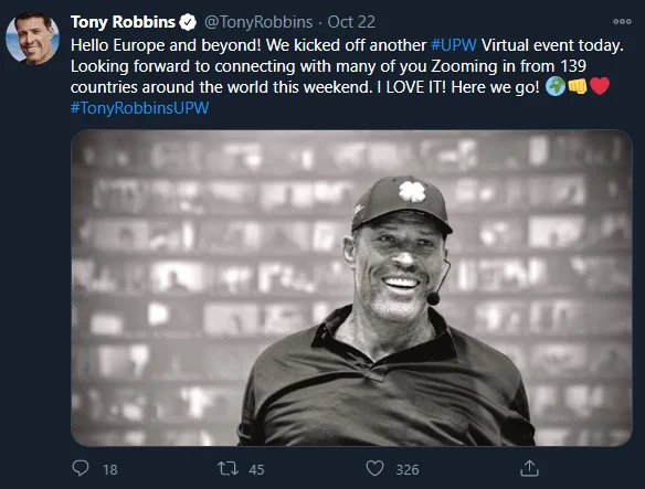Tony Robbins tweet