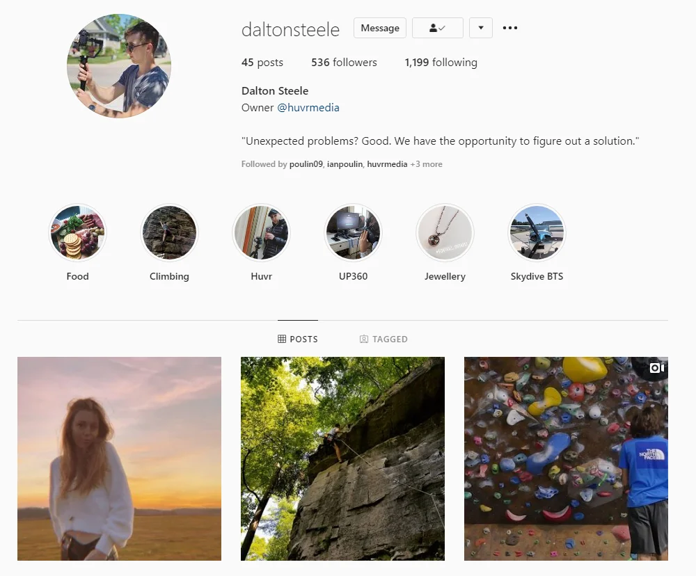 Dalton Instagram example