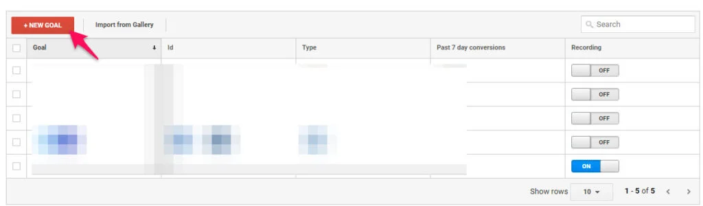 Creating a new conversion goal on Google Analytics 1
