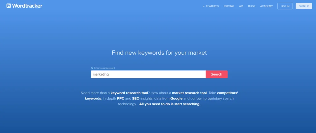 Using Wordtracker to find keywords
