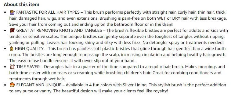 Framar Amazon listing copy