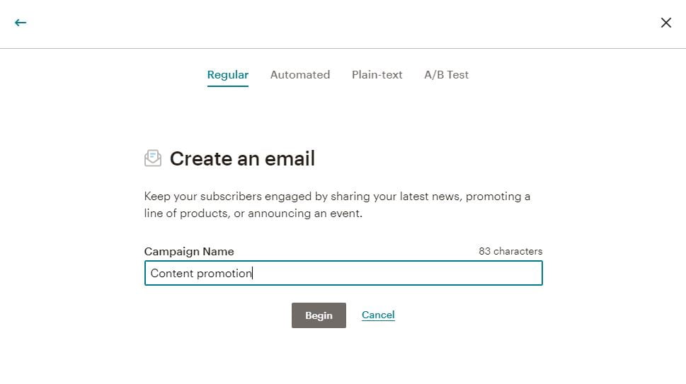 Mailchimp campaign name