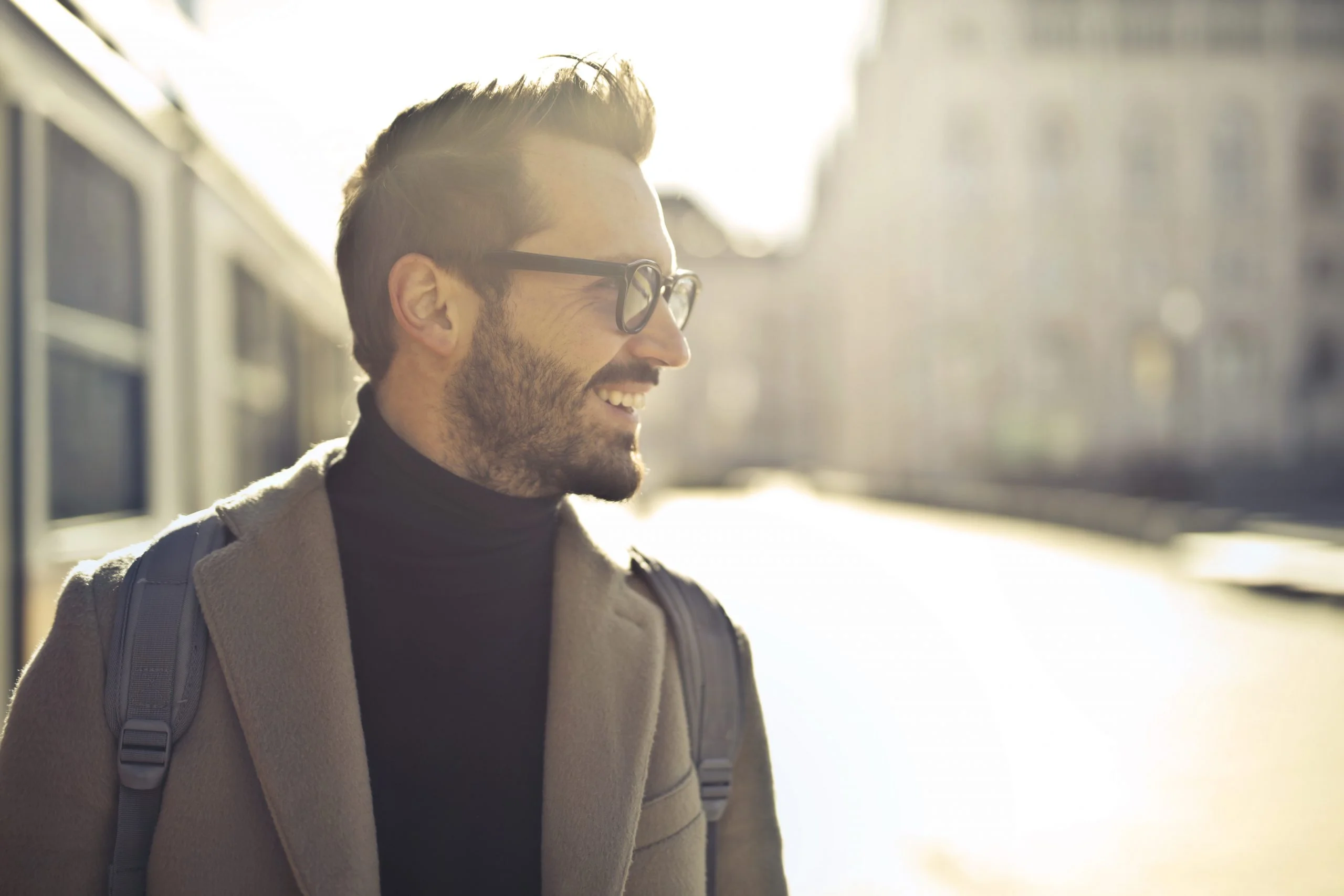 Man smiling with glasses